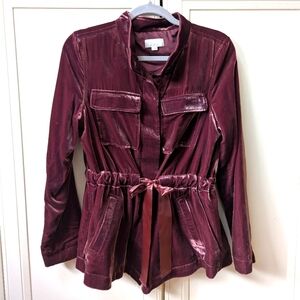 Loft Velvet Tie Waist Jacket